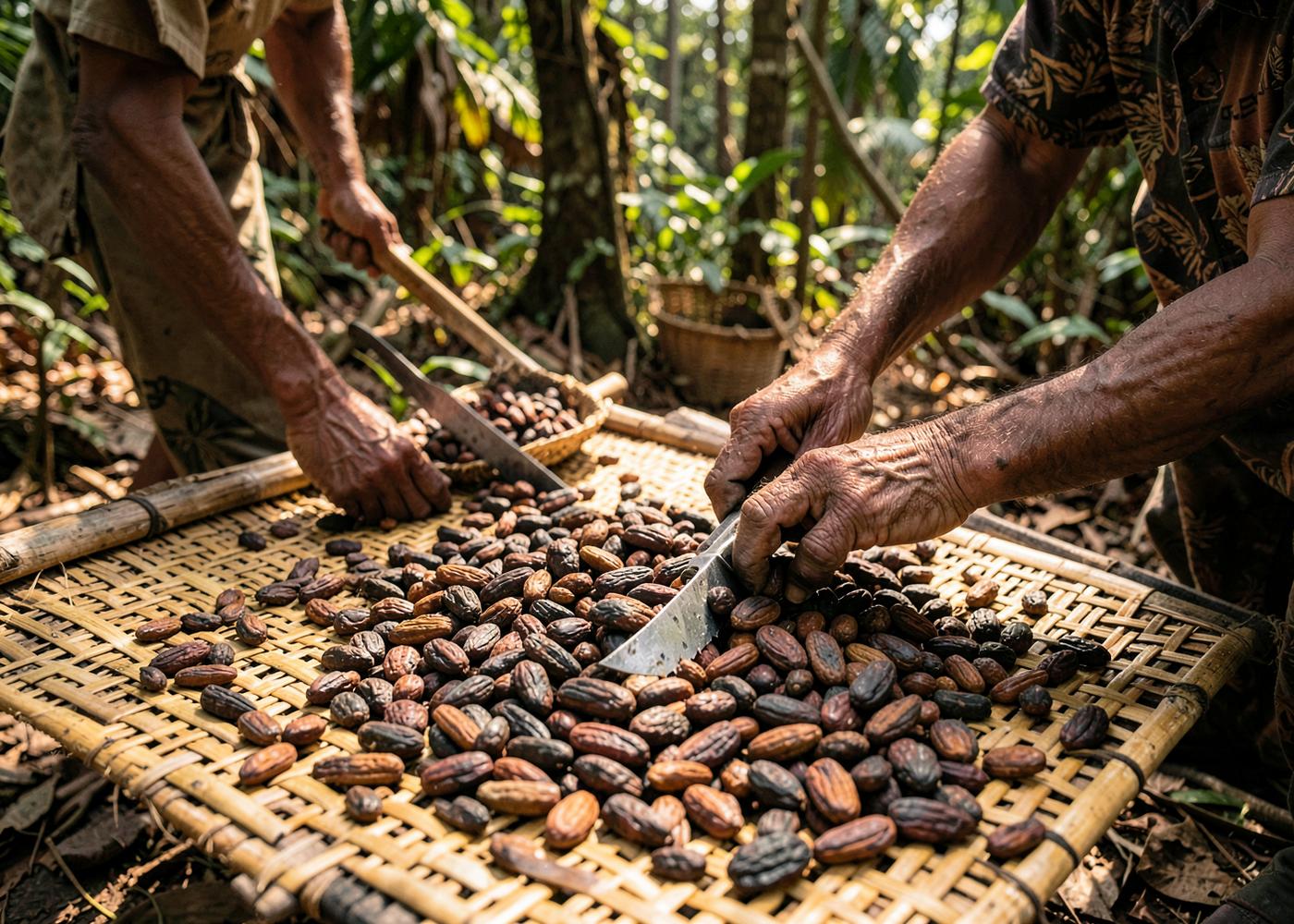 Our highland partners on their cacao farm in Interior highlands